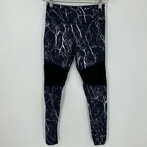 VARLEY Marbled Print Leggings Womens Size XS Mesh Detail